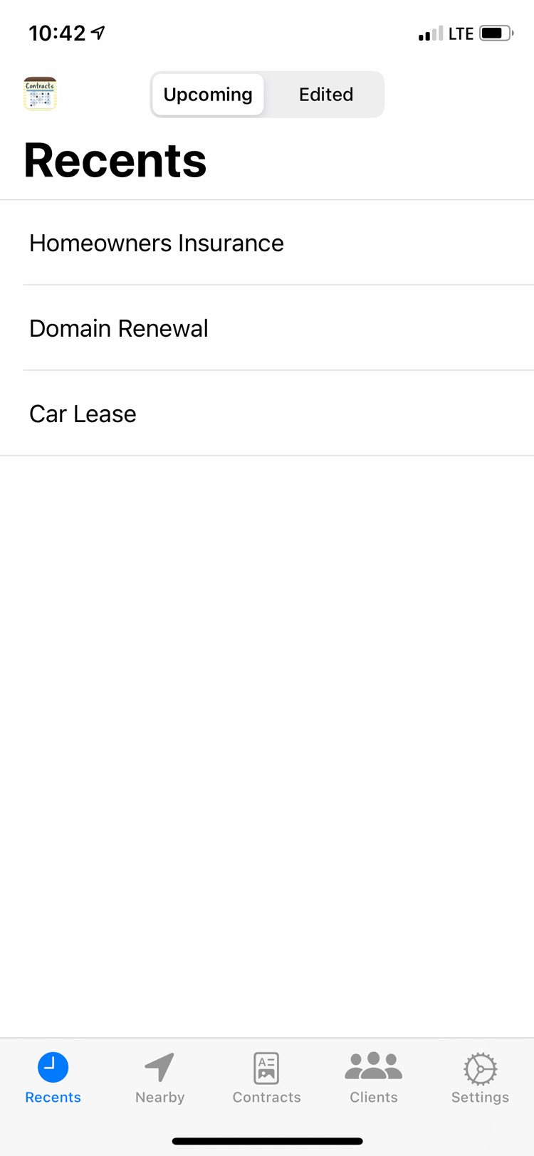 View upcoming contracts